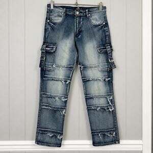 Cargo Jeans Youth Size 16 Straight Denim & Rivets